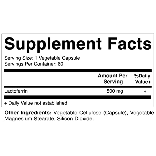 Foto 2 | Suplemento Vitamático De Lactoferrina, 500 Mg, Apolactoferrina, 60 Cápsulas - Venta Internacional.
