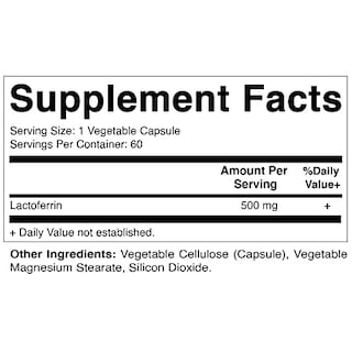 Foto 2 | Suplemento Vitamático De Lactoferrina, 500 Mg, Apolactoferrina, 60 Cápsulas - Venta Internacional.