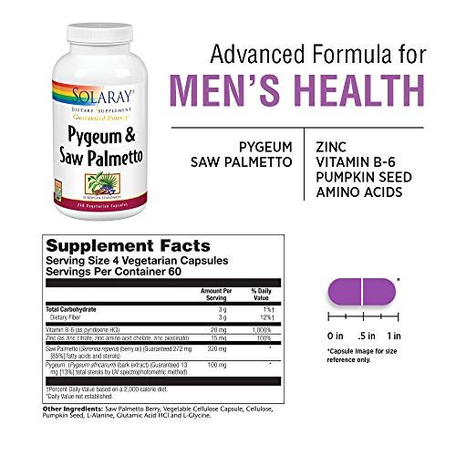 Foto 3 pulgar | Suplemento Solaray Pygeum Y Saw Palmetto Para Hombres 240 Vegca - Venta Internacional.