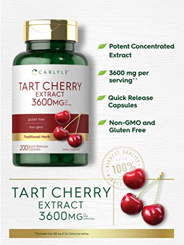 Foto 3 | Suplemento Carlyle Tart, Extracto De Cereza, Cápsulas, 200 Unidades - Venta Internacional.