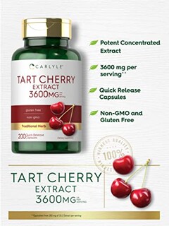 Foto 3 | Suplemento Carlyle Tart, Extracto De Cereza, Cápsulas, 200 Unidades - Venta Internacional.