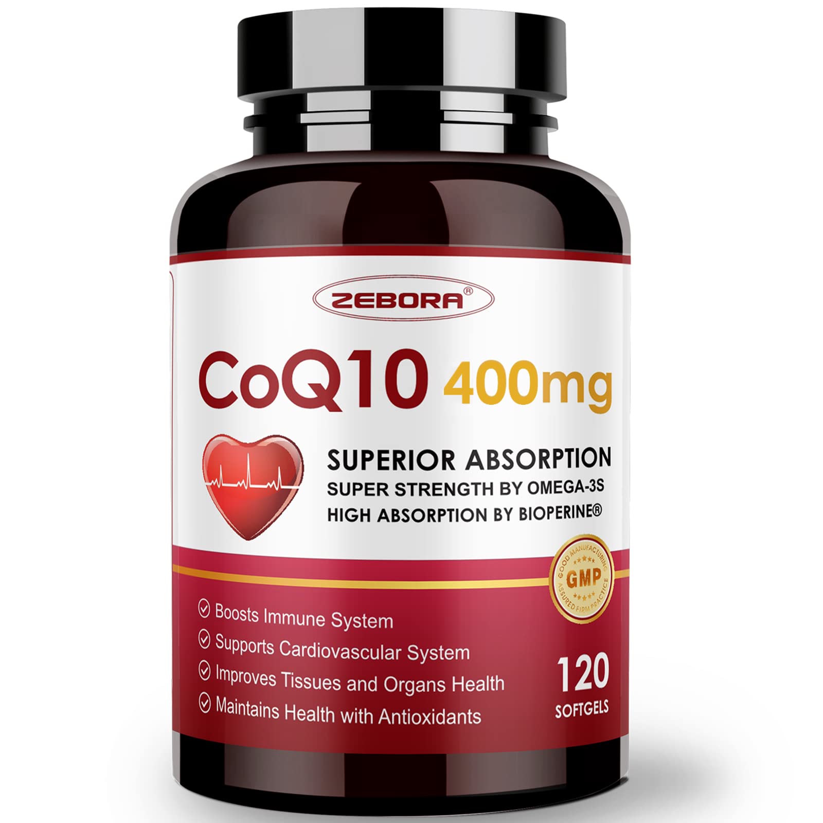 Foto 1 | Suplemento De Cápsulas Blandas Zebora Coq10-400 Mg Con Pqq, Bioperine Y O - Venta Internacional.