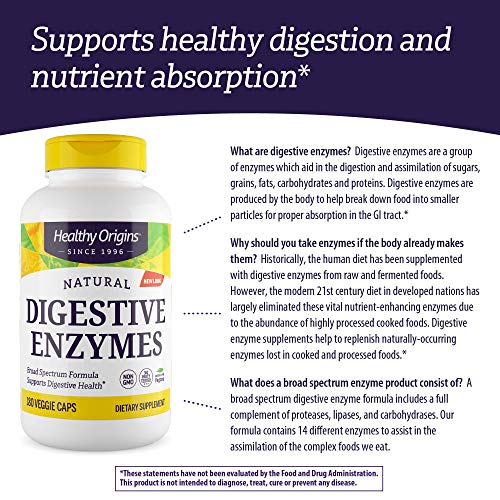 Foto 4 pulgar | Suplemento Healthy Origins Digestive Enzymes 180 Cápsulas - Venta Internacional.