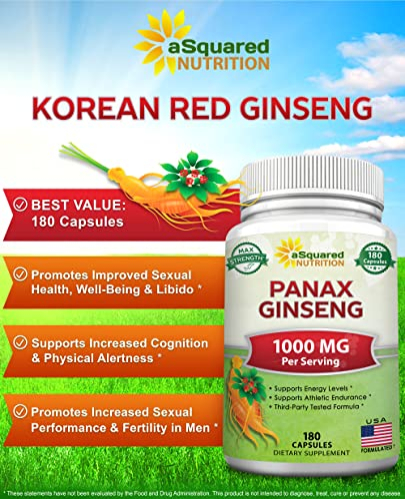 Foto 3 pulgar | Suplemento Asquared Nutrition Red Korean Panax Ginseng 1000 Mg - Venta Internacional.