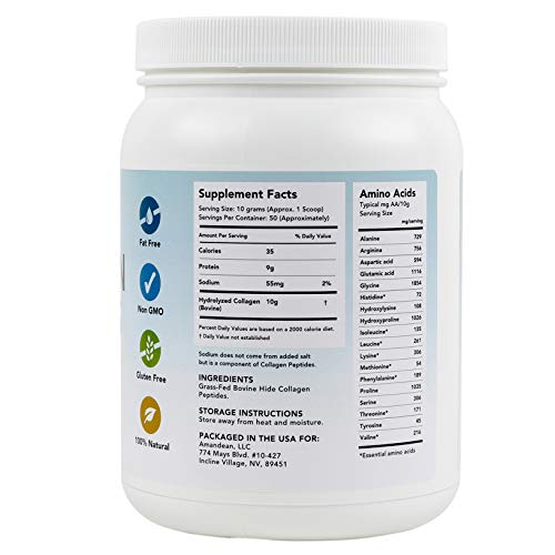 Foto 3 pulgar | Péptidos De Colágeno En Polvo Amandean Alimentados Con Pasto Tipo 1 Y 3, 500 Ml - Venta Internacional.