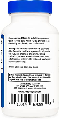 Foto 5 pulgar | Suplemento Nutricost Extracto De Corteza De Yohimbe 450 Mg 120 Cápsulas - Venta Internacional.