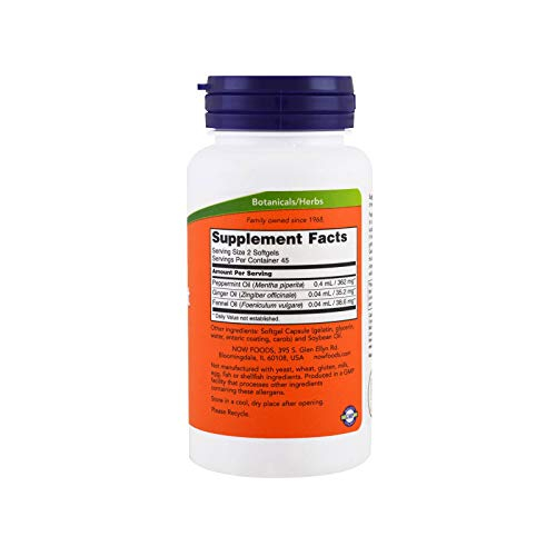 Foto 3 pulgar | Geles De Menta Supplements Now Con Aceites De Jengibre E Hinojo 90 S - Venta Internacional.