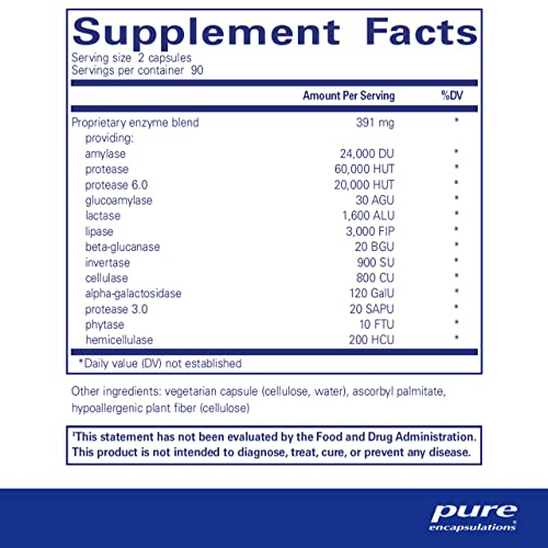 Foto 3 pulgar | Suplemento Pure Encapsulations Digestive Enzymes Ultra 180 C - Venta Internacional.