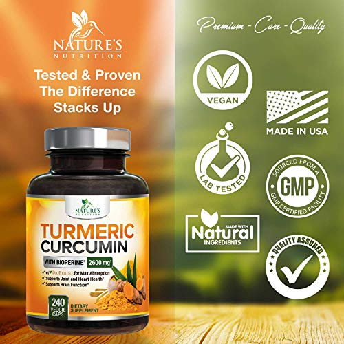 Foto 7 pulgar | Suplemento De Curcumina Con Cúrcuma De Nature's Nutrition, 2600 Mg - Venta Internacional.