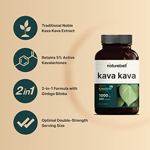 Foto 4 pulgar | Suplemento Naturebell Kava Kava En Cápsulas 1000 Mg X 200 - Venta Internacional.