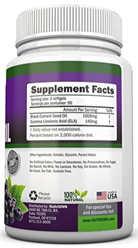 Foto 3 pulgar | Suplemento Nutrionn De Aceite De Grosella Negra 1000 Mg 180 Cápsulas Blandas - Venta Internacional.