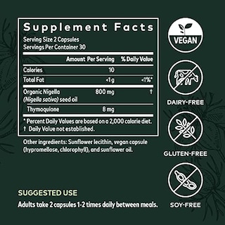 Foto 2 | Suplemento Gaia Herbs De Aceite De Semillas Negras, 60 Cápsulas Veganas - Venta Internacional.