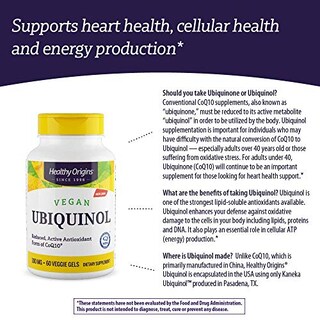 Foto 2 | Suplemento De Ubiquinol De Healthy Origins, 100 Mg, 60 Geles Vegetales - Venta Internacional.