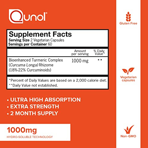 Foto 3 pulgar | Suplemento Qunol, Cúrcuma Y Curcumina, 1000 Mg, 120 Cápsulas - Venta Internacional.