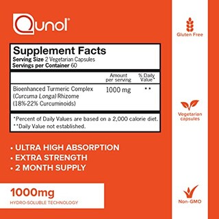 Foto 2 | Suplemento Qunol, Cúrcuma Y Curcumina, 1000 Mg, 120 Cápsulas - Venta Internacional.