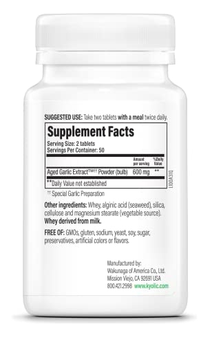 Foto 3 | Suplemento Kyolic De Extracto De Ajo Envejecido, Fórmula 100, 100 Tabletas - Venta Internacional.