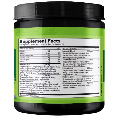 Foto 4 pulgar | Superalimento En Polvo Naturelo Raw Greens, Sin Azúcar, 30 Porciones - Venta Internacional.