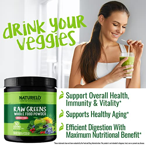 Foto 7 pulgar | Superalimento En Polvo Naturelo Raw Greens, Sin Azúcar, 30 Porciones - Venta Internacional.