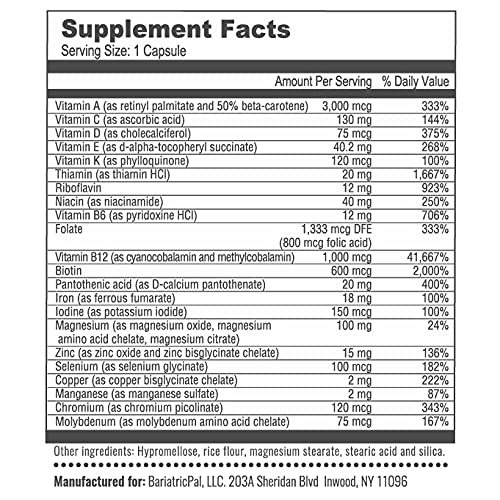 Foto 4 pulgar | Suplemento Bariatricpal Multivitamin One 1 Por Día Con 18 Mg I - Venta Internacional.
