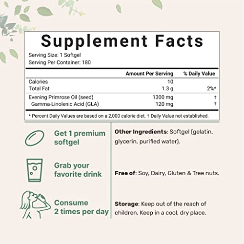 Foto 3 pulgar | Suplemento De Microingredientes: Aceite De Onagra 1300 Mg - Venta Internacional.