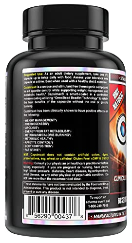 Foto 4 pulgar | Suplemento Mst Capsimax, Cápsulas Uv De 100 Mg Para Controlar El Peso - Venta Internacional.