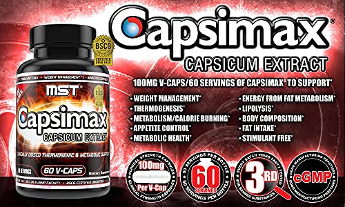Foto 5 pulgar | Suplemento Mst Capsimax, Cápsulas Uv De 100 Mg Para Controlar El Peso - Venta Internacional.