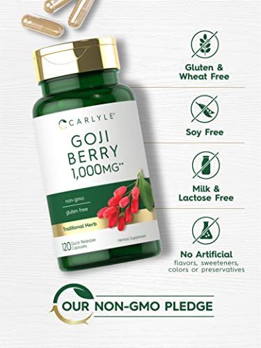 Foto 5 pulgar | Suplemento Carlyle Goji Berry 1000 Mg 120 Cápsulas - Venta Internacional.