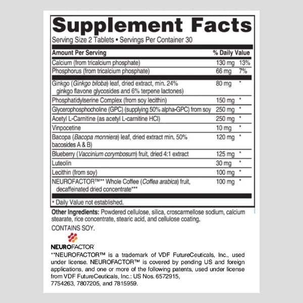 Foto 3 pulgar | Tabla Supplement Advanced Bionutritionals Advanced Memory 60 - Venta Internacional.