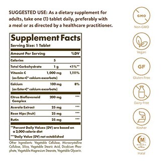 Foto 2 | Suplemento Solgar Ester-c Plus de 1000 mg de Vitamina C 180 Comprimidos - Venta Internacional