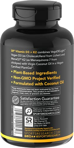 Foto 4 pulgar | Suplemento Sports Research con Vitamina D3 5000 Ui + K2 100 Mcg 60 Capsulas - Venta Internacional