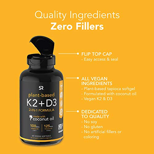 Foto 4 | Suplemento Sports Research con Vitamina D3 5000 Ui + K2 100 Mcg 60 Capsulas - Venta Internacional