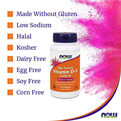 Foto 8 pulgar | Suplemento Now Foods Vitamina D3 5000 UI 360 Cápsulas Blandas - Venta Internacional