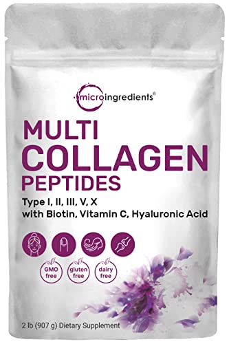 Foto 2 pulgar | Colágeno en Polvo Microingredients 907 G Tipo I II III V X - Venta Internacional