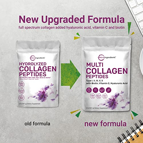 Foto 5 pulgar | Colágeno en Polvo Microingredients 907 G Tipo I II III V X - Venta Internacional