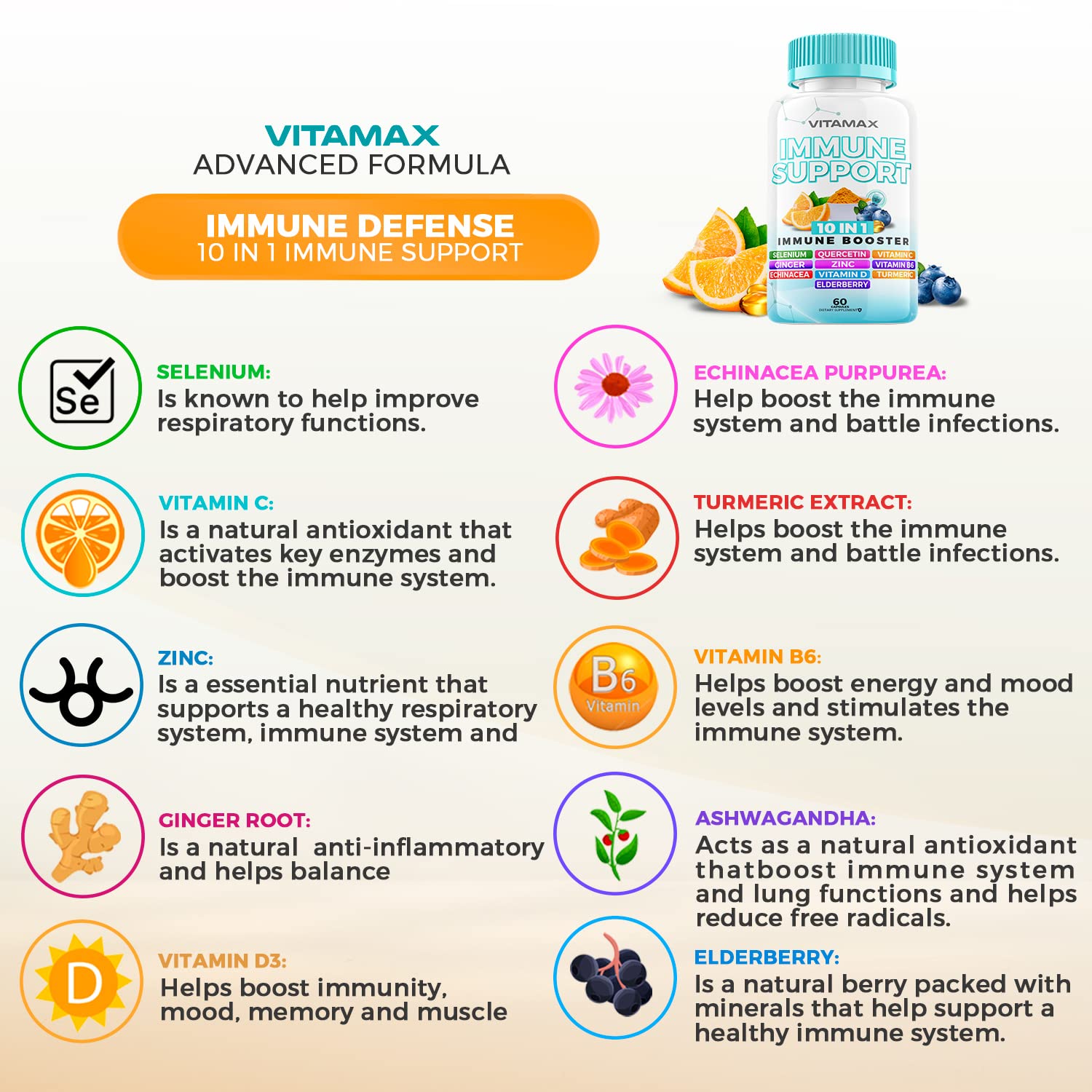 Foto 5 pulgar | Complemente Vitamax para el Sistema Inmunitario con Saúco D3 - Venta Internacional