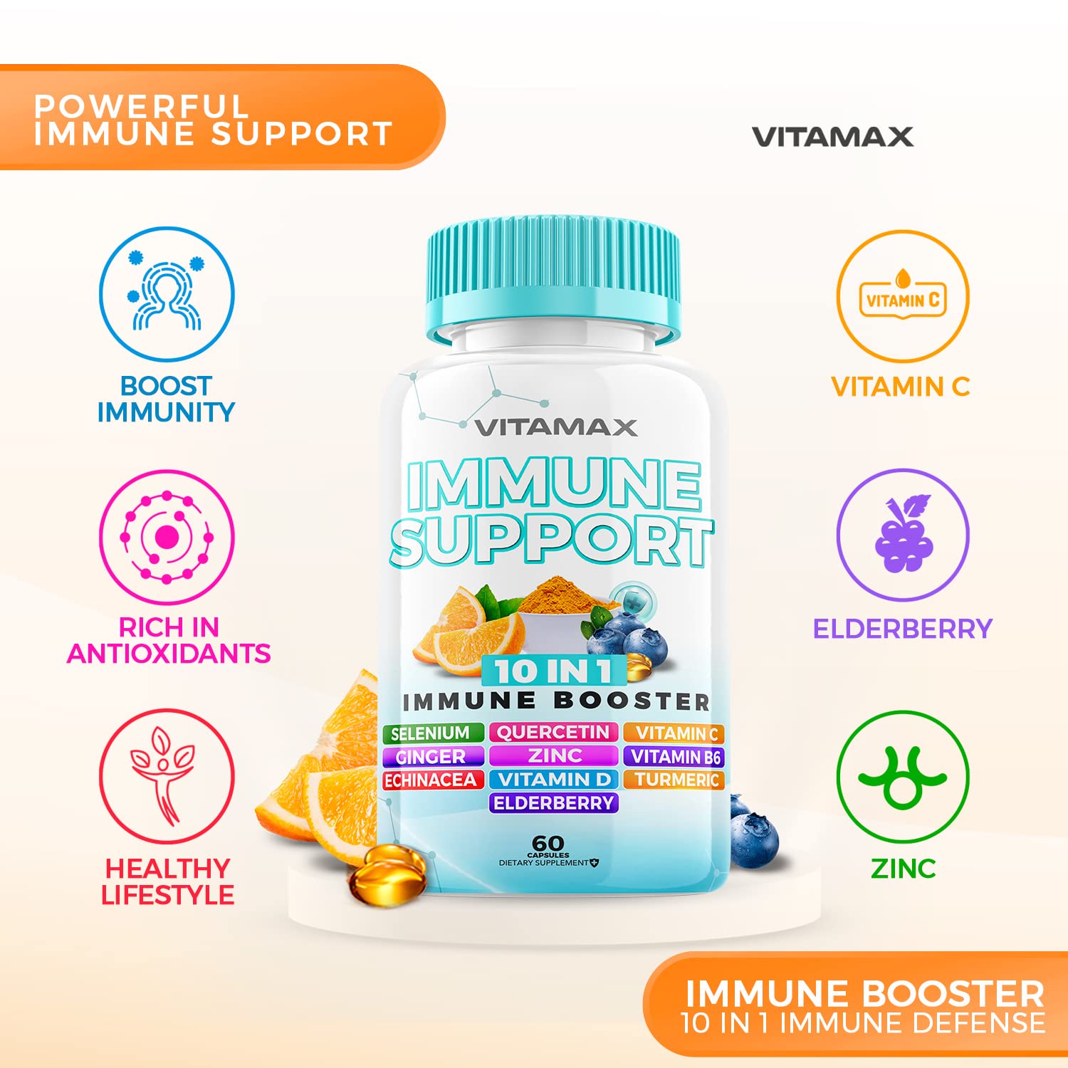 Foto 6 pulgar | Complemente Vitamax para el Sistema Inmunitario con Saúco D3 - Venta Internacional