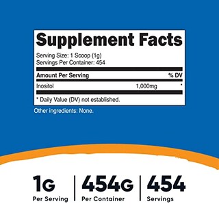 Foto 2 | Inositol en Polvo Nutricost sin Gluten y sin OGM 454 g - Venta Internacional
