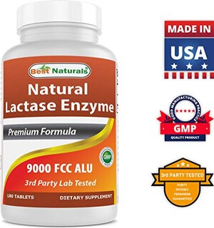 Foto 7 | Tabletas para Aliviar la Intolerancia a la Lactosa Best Naturals 180 Tabletas - Venta Internacional