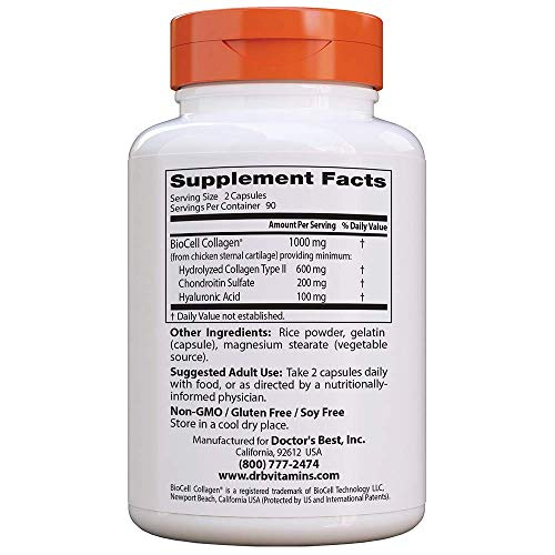 Foto 3 pulgar | Suplemento de Ácido Hialurónico Doctor's Best con Condroitina 180 Cápsulas - Venta Internacional