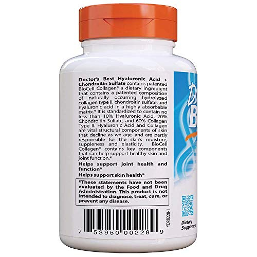 Foto 4 pulgar | Suplemento de Ácido Hialurónico Doctor's Best con Condroitina 180 Cápsulas - Venta Internacional