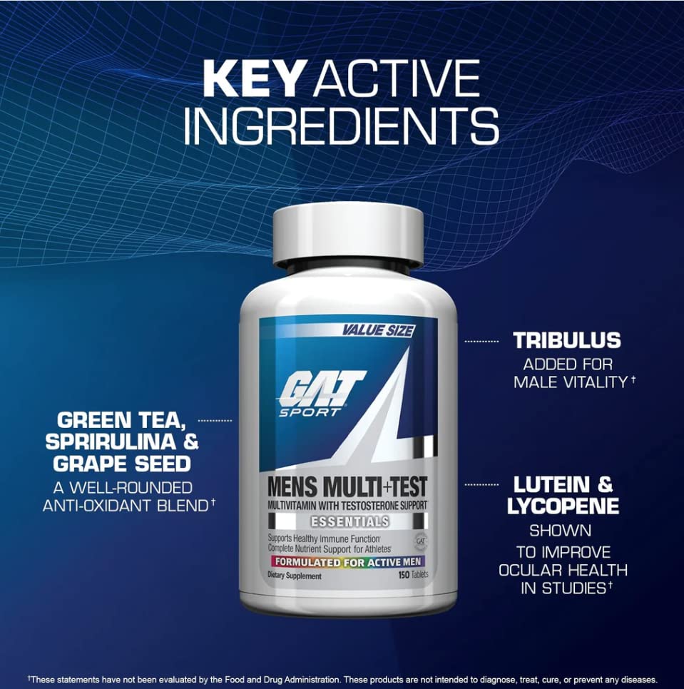 Foto 7 pulgar | Suplemento Multivitamínico Multi + Test Gat Sport 60 Comprimidos para Hombre - Venta Internacional
