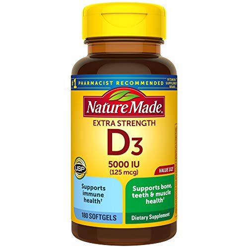Foto 2 pulgar | Venta Internacional - Vitamina D3 Nature Made Extra Strength 5000 Ui 180 Cápsulas Blandas