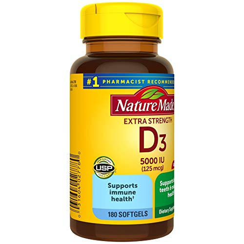 Foto 7 pulgar | Venta Internacional - Vitamina D3 Nature Made Extra Strength 5000 Ui 180 Cápsulas Blandas