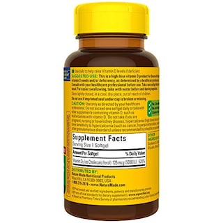 Foto 7 | Venta Internacional - Vitamina D3 Nature Made Extra Strength 5000 Ui 180 Cápsulas Blandas
