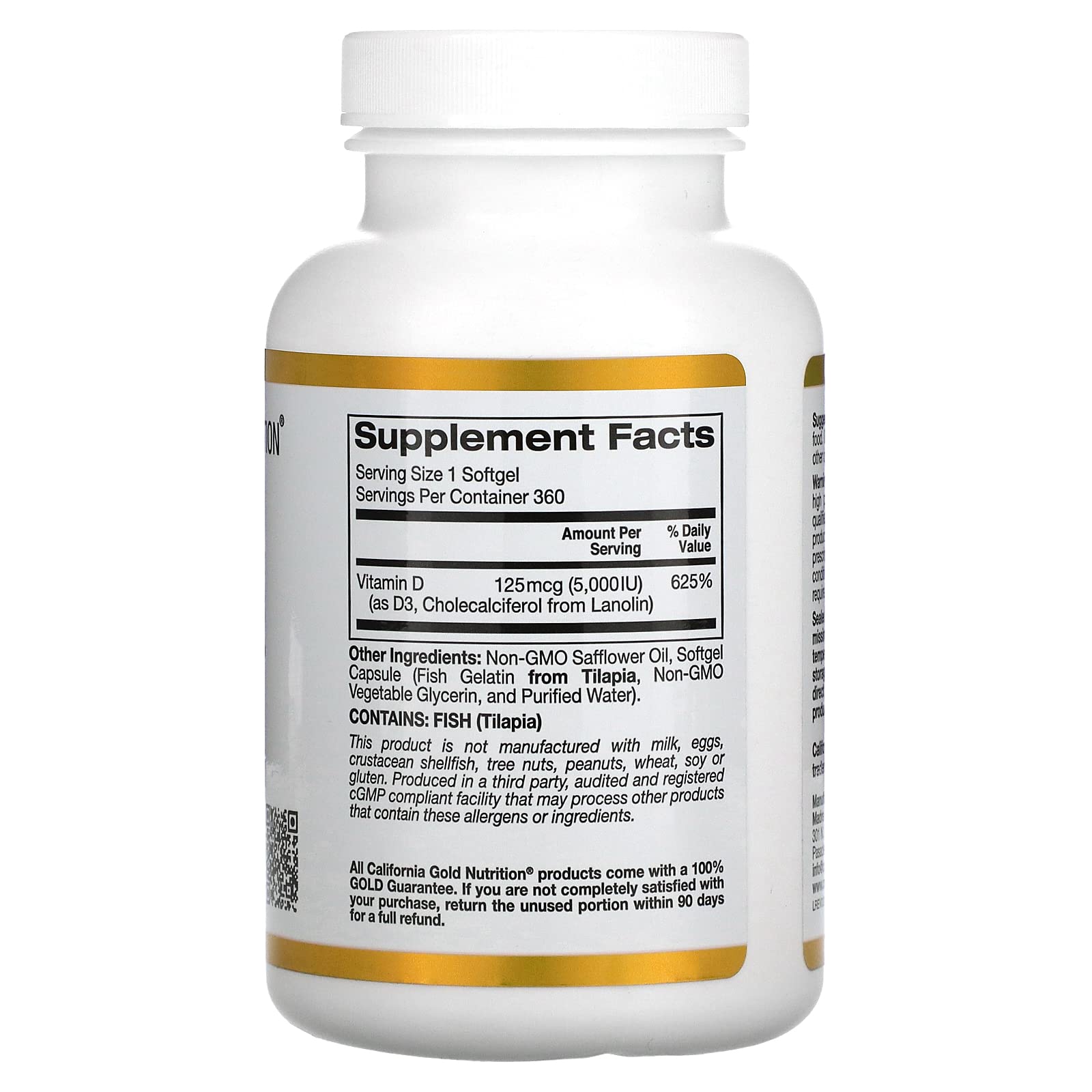 Foto 3 pulgar | Vitamina D3 California Gold Nutrition 125 Mcg (5000 Ui) - Venta Internacional