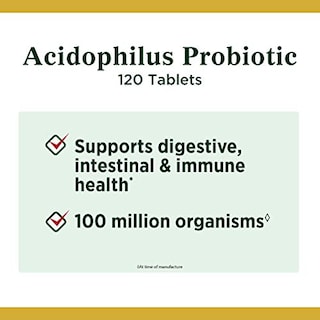 Foto 2 | Suplemento Nature's Bounty Probiotic Acidophilus 3 Frascos con 120 Comprimidos C/U - Venta Internacional