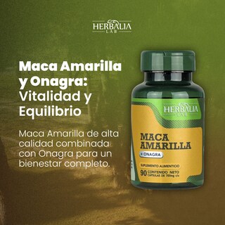 Foto 8 | Suplemento Alimenticio Maca Amarilla y Onagra de Herbalia Lab