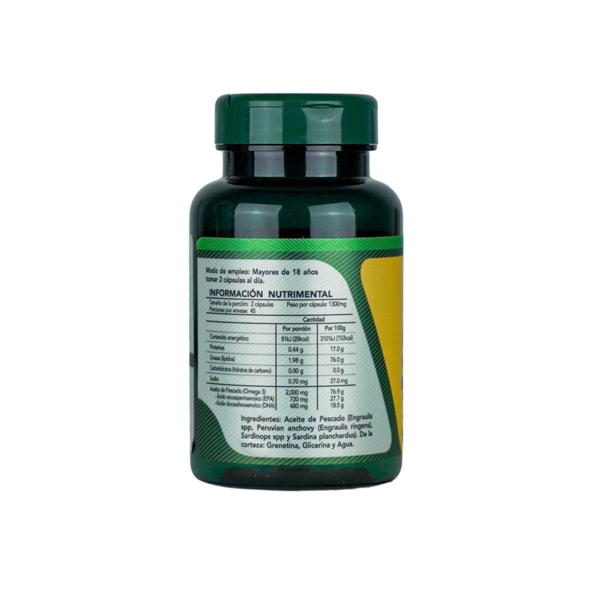 Foto 3 pulgar | Omega 3 Gold de Alta Potencia EPA 180 DHA 120 de Herbalia Lab