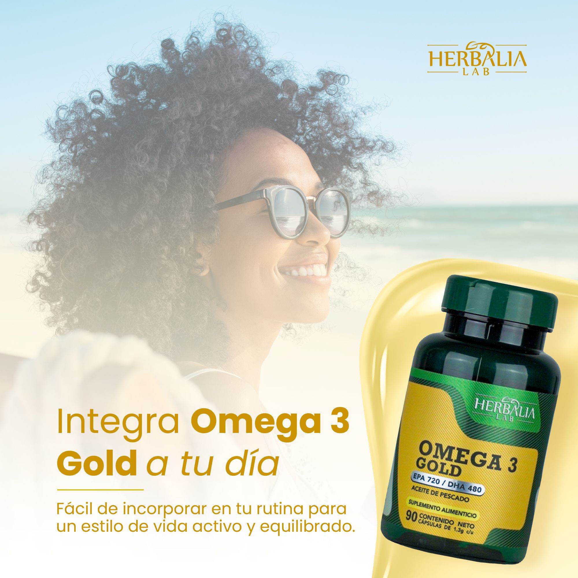 Foto 7 pulgar | Omega 3 Gold de Alta Potencia EPA 180 DHA 120 de Herbalia Lab