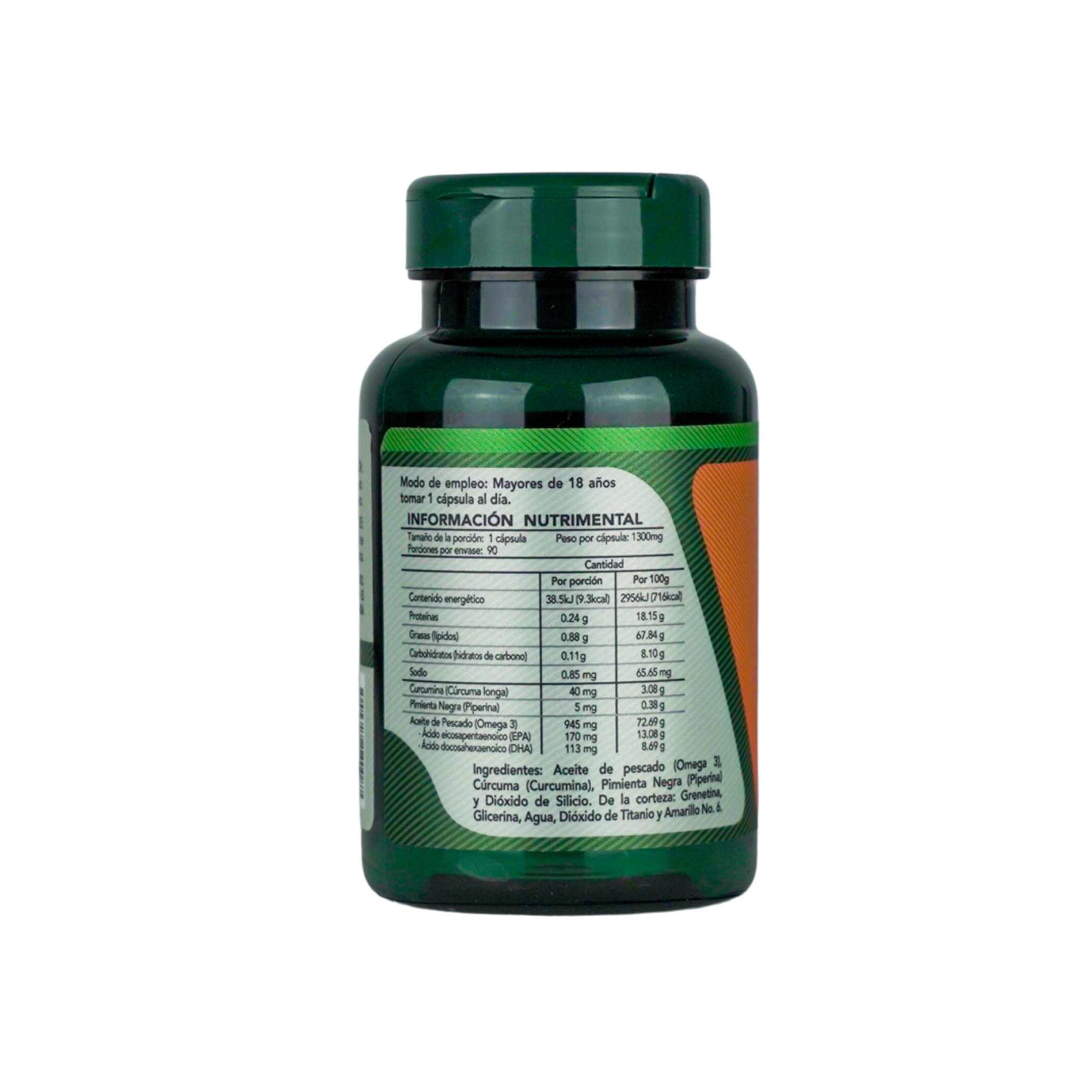 Foto 2 | Curcumina Potenciada con Pimienta Negra y Omega 3 Herbalia Lab